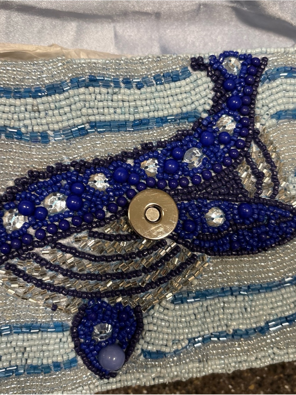 NEW RELEASE Blue Whale Beaded Shoulder Bag India Viral Beaded Bag Charm NWT - Picture 10 of 16